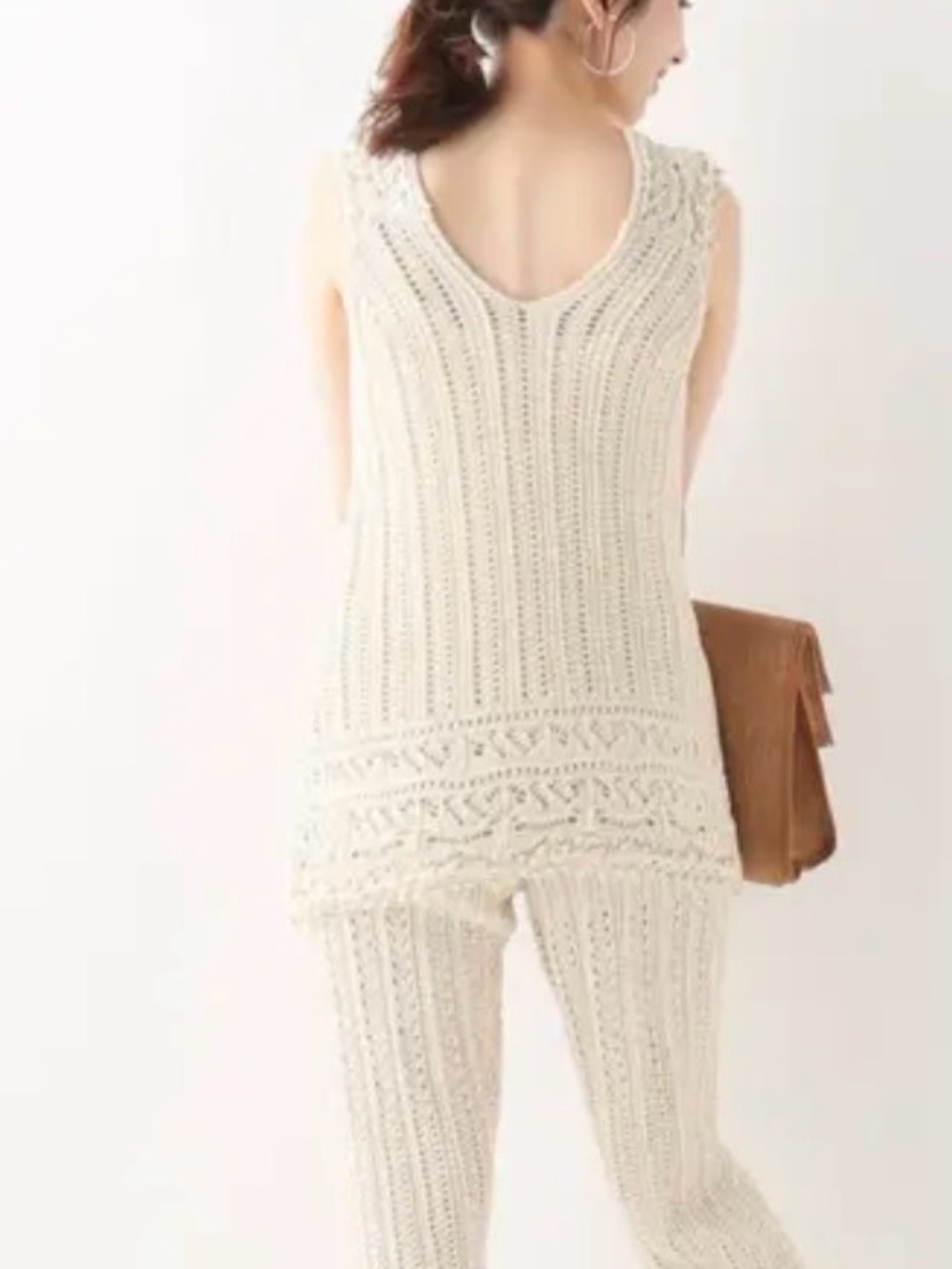 Vintage Julio made in Italy tank crochet top breathable Italian linen base SzG/M